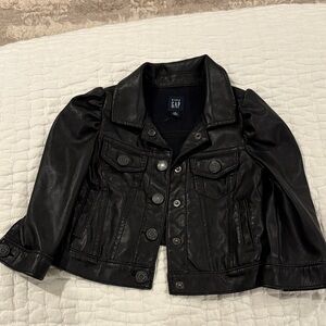 GAP Black Faux Leather Jacket